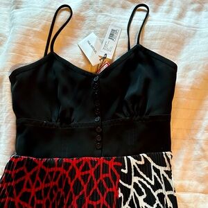 yigal azrouel tribal patchwork pleated dress